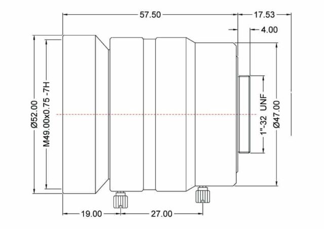 50mm C-Mount SWIR Series Fixed Focal Length Lens