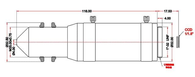 10-60mm C-Mount Pinhole Varifocal Length Lens | SPV1060MCP2MP