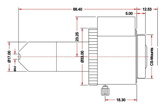 2.8mm Auto Iris CS-Mount Pinhole Fixed Focal Length Lens