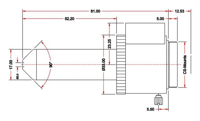 4.0mm Auto Iris CS-Mount Pinhole Fixed Focal Length Lens | SP0418AP2MP