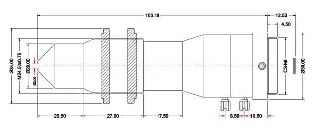 4-20mm CS-Mount Pinhole Varifocal Length Lens | SPV0420MP2MP