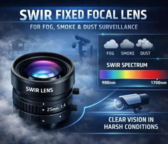 SWIR Fixed Focal Length Lens for Fog, Smoke &Dust Surveillance