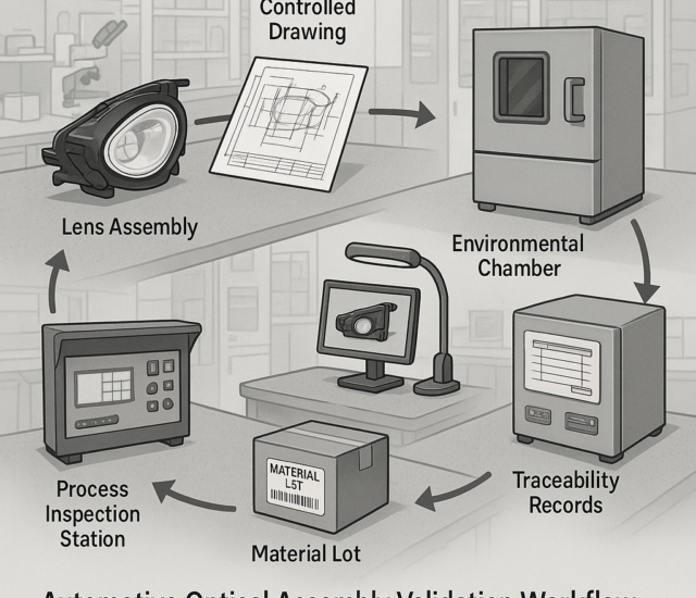 Automotive Lens Manufacturing validation and traceability workflow