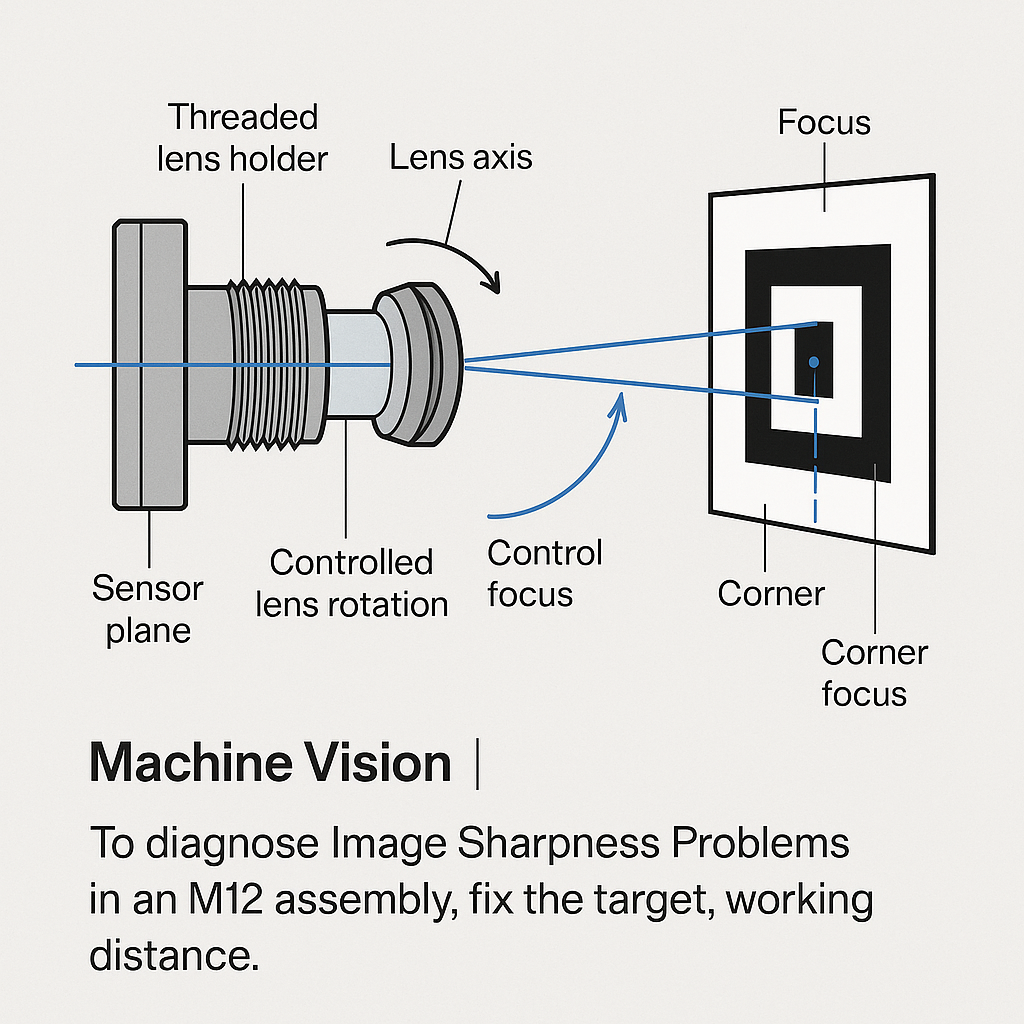 Engineering diagram for diagnosing M12 Image Sharpness Problems