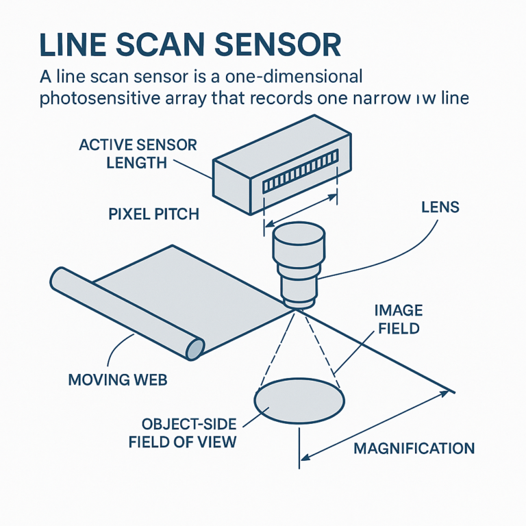 Line Scan Sensor, lens image circle and field-of-view diagram