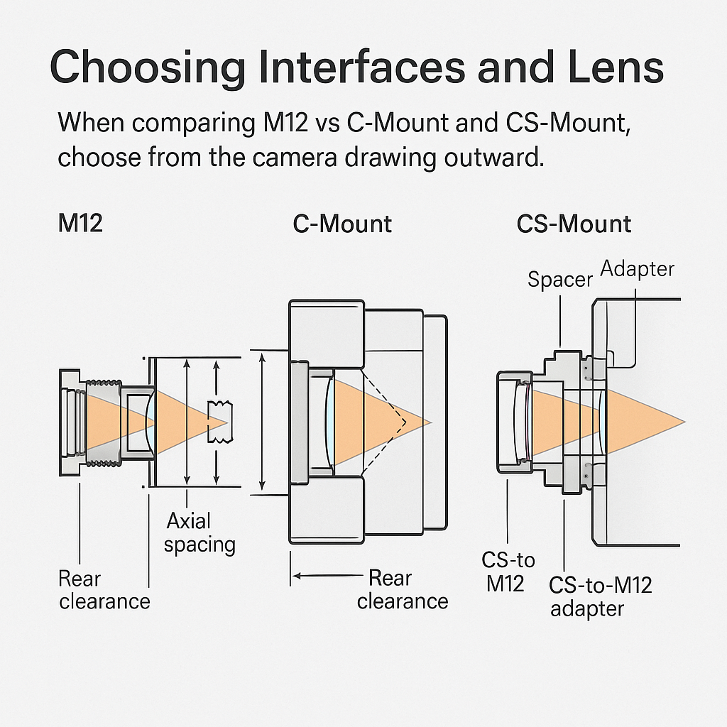 M12 vs C-Mount and CS-Mount interface and adapter comparison