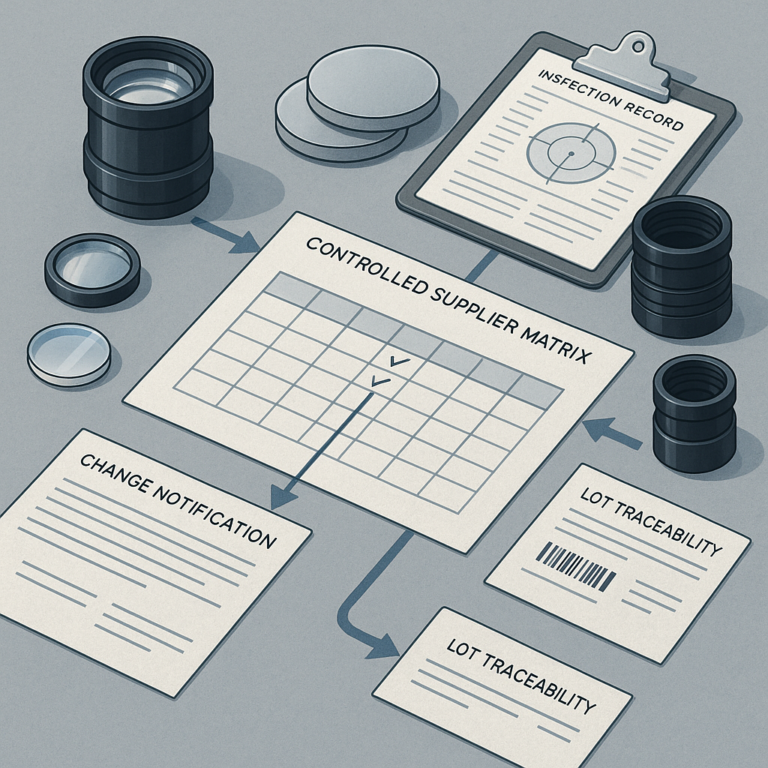Optical Supply Chain Risk review for lens components and suppliers